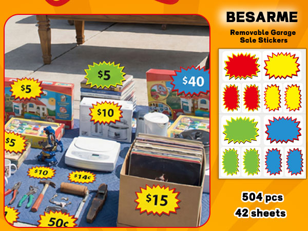 Removable Garage Sale Stickers