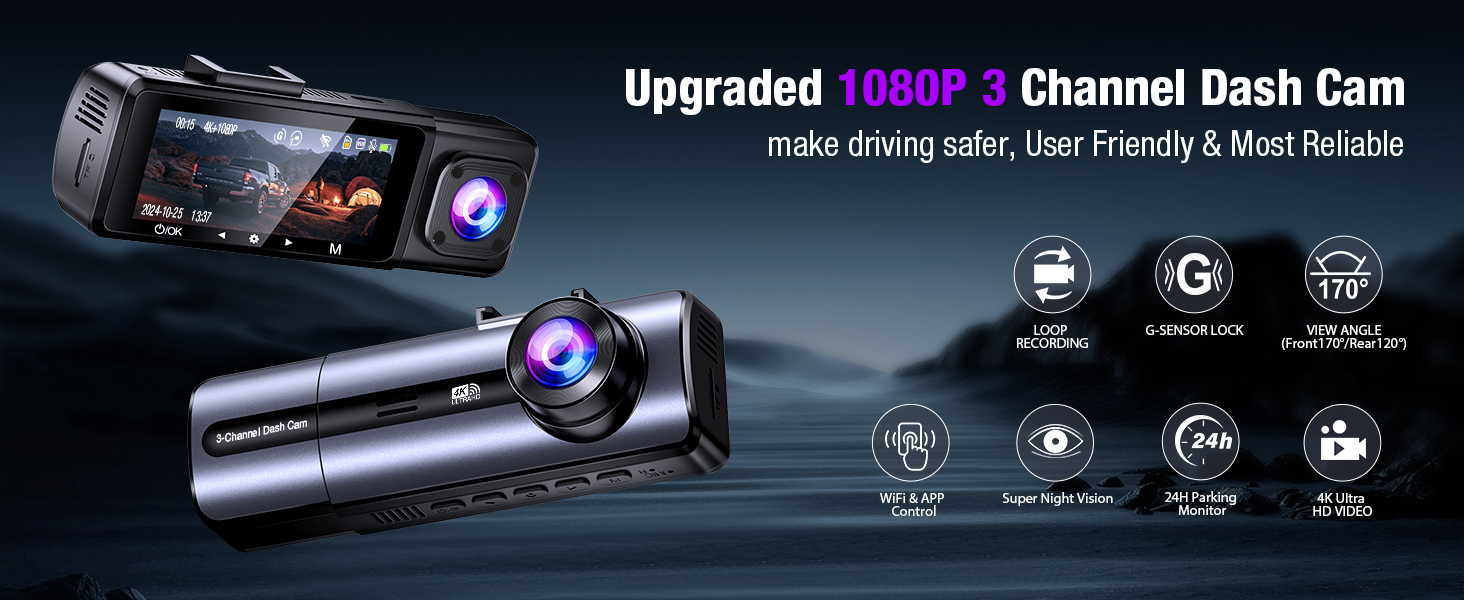 3 channel dashcam