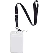 YOUOWO 1 Pack ID Badge Holder with Black Lanyards Neck Strap Detachable Buckle Enhanced Breakaway...