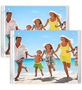 Eyaeyao Acrylic Frame, 4x6 &amp; 5x7 Inches Photo Frame, Clear Picture Frames, 2 Pack, 20% Thicker, 2...