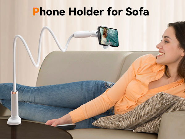 Gooseneck Cell Phone Stand with Clamp Mount for Sofa