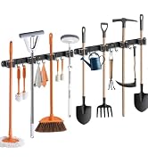 GUUKAR Broom Holder Wall Mount, 2 Packs Black Stainless Steel Tool Storage Organizer for Kitchen ...