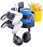 7-in-1 Desk Cup Holder - EURPMASK Organizer with Headphone, Controller Holder, Snack Bucket, and ...