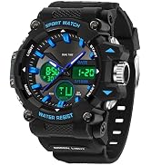 findtime Mens Watches Sports Outdoor Watch for Men with Date Analog Digital LED Backlight Wristwa...