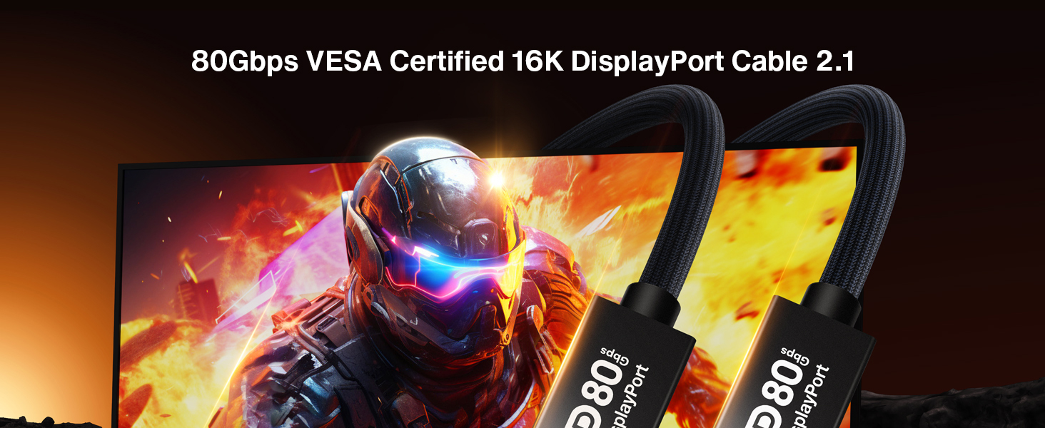 VESA Certified 16K displayport cable 2.1