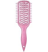 Vented Curl Defining Brush, Detangling &amp; Clump-Forming Styling Brush for Wavy Curly Coily Hair, W...