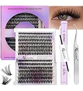AILAISHI Lash Clusters Kit, DIY Cluster Eyelash Extensions 9-16mm, 40D+50D, 280pcs, D Curl Natura...