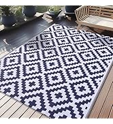OLANLY Waterproof Outdoor Rug 5x8 ft, Reversible Plastic Straw Patio Rug for Camping, RV Mat Outs...