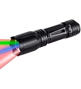 LUMENSHOOTER Upgraded Zoomable Red Flashlight, 4 Color in 1 Flash Light, Green Red Blue White Mul...