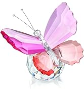 H&amp;D HYALINE &amp; DORA Crystal Butterfly Figurine Glass Butterfly with Ball Base Statue Collectibles ...