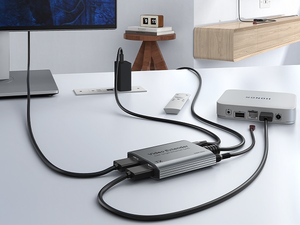 HDMI to Ethernet Adapter, Transmit 4K HDMI and Full HD 1080P signals over CAT 5e/6/7 cable