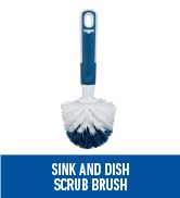 Unger Sink and Dish Scrub Brush, Kitchen Washing Scrubber for Hard-to-Reach Corners, Small Cleani...