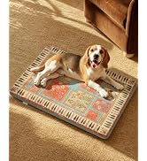 Exsnugy Dog Crate Pad,Boho Washable Dog Bed Mats for Medium Pets, 35x22 | Vintage Pet Kennel Mat,...