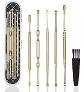 6 Pcs Ear Wax Removal Kit,Professional Double-Headed Ear Pick Earwax Removal Tools,316L Stainless...