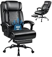 LEMBERI 400lbs Executive Office Chair with Foot Rest, Heavy Duty Big and Tall Desk Chair, Ergonom...