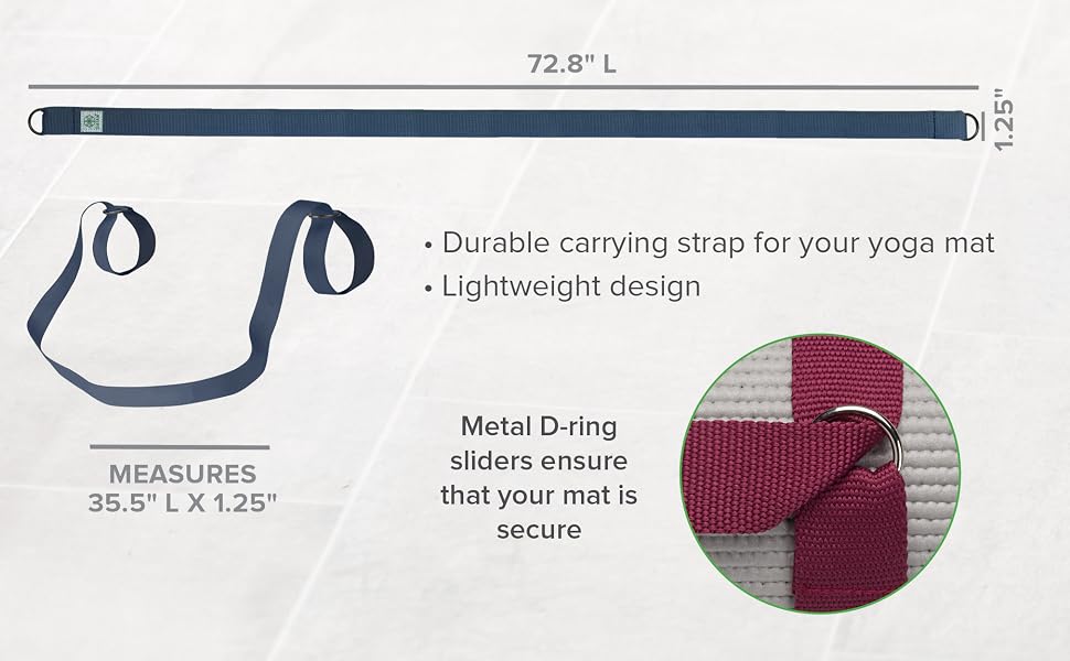 Gaiam sling strap with loops, yoga mat bags and carriers, yoga mat straps for carrying