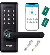 Smart Door Lock, Yamiry Smart Door Handle, Biometric Fingerprint Door Lock, Keyless Entry Door Lo...
