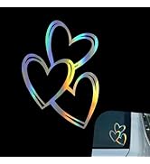 YAWUROU Car Heart Decal Sticker, Waterproof Vinyl Car Heart-Shaped Decal, Self-Adhesive Romantic ...