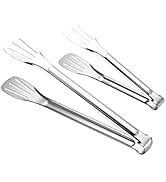 2 Pack Kitchen Tongs Stainless Steel Locking Cooking Barbecue Grilling Food Tongs Kitchen Clamps ...