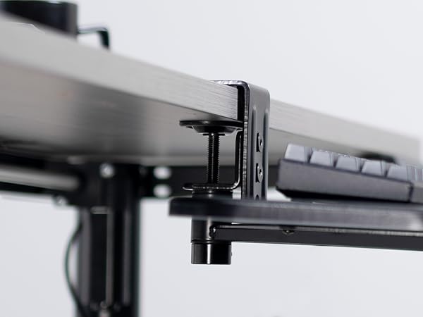 Single Clamp Rotating Keyboard Tray