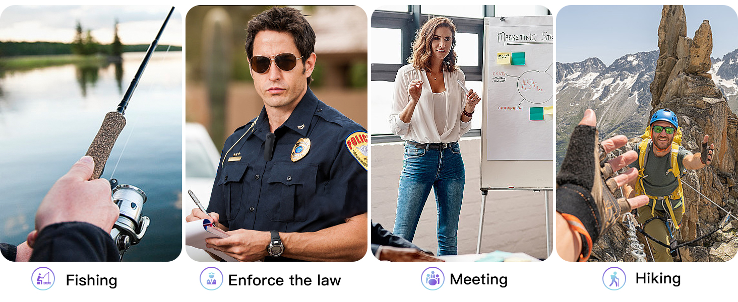Mini Body Camera work for Fishing , Enforce the lar , meeting and hiking
