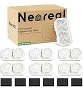 Neareal Official 6 Pack Wireless Cat Fountain Replacement Filters &amp; Pre-Filter Sponges for 108oz/...