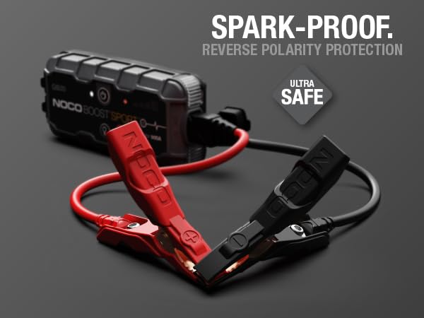 Spark-proof. Ultrasafe design with spark-proof and reverse polarity protections.
