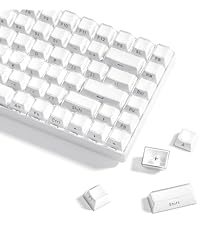 Womier Keyboard Keycaps Jelly, Clear White Key Caps 60 75 100 Percent 115 Keys, Transparent Custom C...