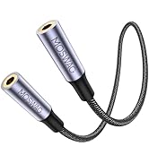 MOSWAG 3.5mm Female to Female Aux Connector, TRRS 4-Pole Extension Stereo Coupler Plug Adapter Au...