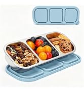 suhunide ? 3 Compartment Stainless Steel Snack Containers with Silicone Lids, Reusable Food Stora...