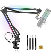ZealSound RGB Microphone Arm Stand,Mic Arm with RGB Light for QuadCast/Blue Yeti/Snowball/Shure S...