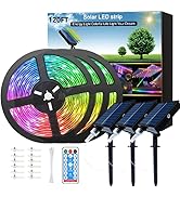 Meewata 120ft Total (3x40ft) - 3 Pack Solar Led Strip Lights Outdoor, 8 Mode with Remote Timer an...