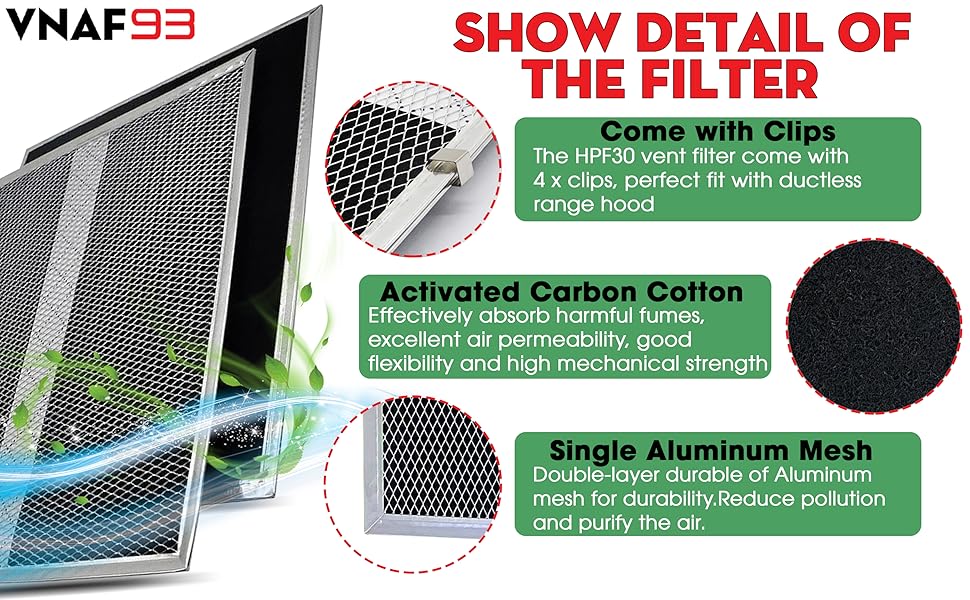 Range Hood Non-Ducted Filter