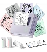 TYPONOS Sticker Printer, PM290 Mini Printer, Bluetooth Sticker Maker Machine with 3 Rolls Paper, ...