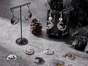 Gothic Style Moon Charms Skull Charm Double Sided Crescent Moon Skeleton Head Halloween