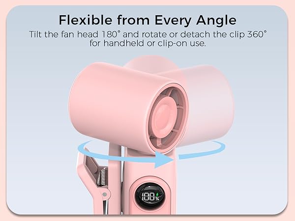 360° Rotating &amp;amp; Detachable ClipRotate or remove for flexible positioning.