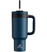 POWCAN 40 oz Tumbler with Handle, 2-in-1 Straw and Sip Lid, Leakproof, Dishwasher Safe, Insulated...