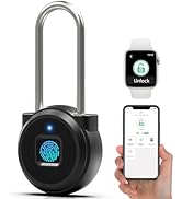 Dhiedas Fingerprint Lock, 2.1 Inch Long Shackle Locker Lock Digital Bluetooth Biometric Outdoor W...