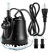 AQQA 265-800GPH Submersible Water Pump,Ultra-quiet Fountain Pump,Ultra-low Water Level With High ...