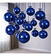 Togvu Navy Blue Round Foil Balloons, 12PCS Different Sizes 4D Metallic Balloon Large Navy Sphere ...