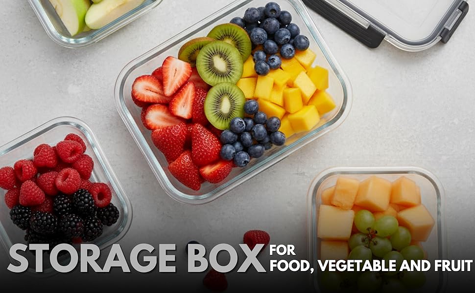 5-Pack Borosilicate Glass Food Containers 35oz, Meal Prep Containers