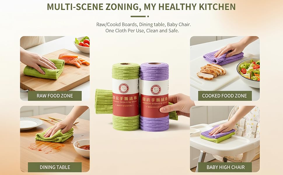 Multi-purpose reusable kitchen towels fit various scenarios. Great for sinks, stoves, tableware