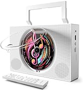 Portable CD Player Boombox with Bluetooth - Rechargeable CD Player with FM Radio, USB, AUX, Remot...