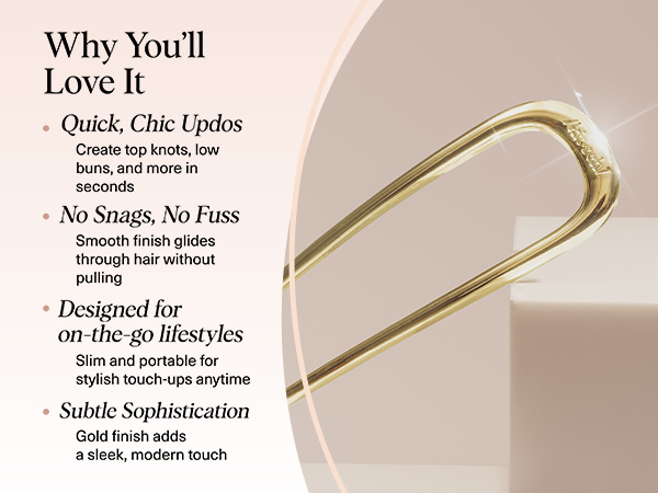 Kitsch French Hair Pins for Women Metal Hair Fork for Updos, Chignon, Bun &amp;amp;amp; Twist Hairstyles