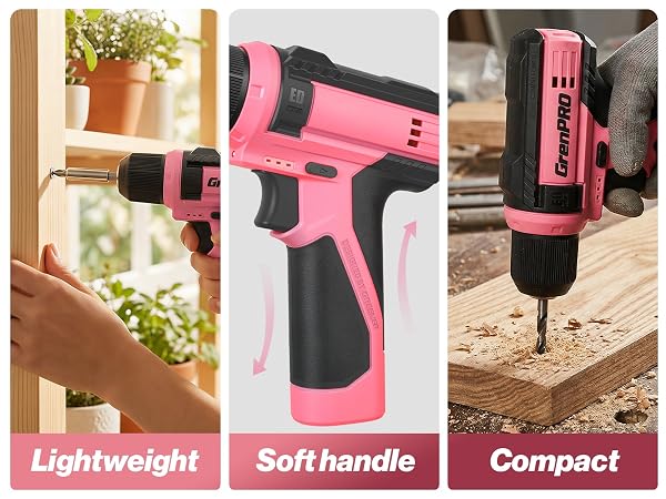 8V Pink Cordless Drill Set