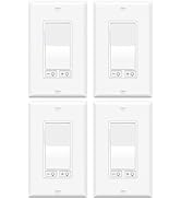 4 Pack Dimmer Light Switch for Dimmable LED Light, Single Pole/3-Way,No Neutral Wire Required,Wor...