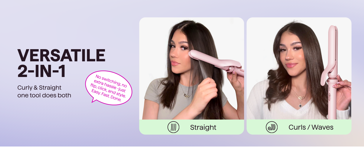 2 in 1 hair straightener and curler
