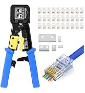 NataLink Pass Through RJ45 Crimp Tool Cat 6 Cat 5E Cat 5 Ethernet Crimper All-in-One RJ45 Crimpin...
