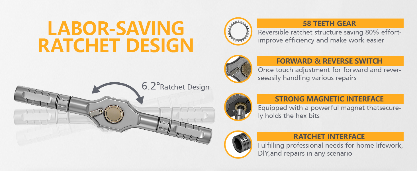 24 in 1 magnetic ratchet screwdriver set