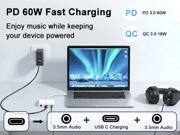  Headphone Splitter for 2 Headphones